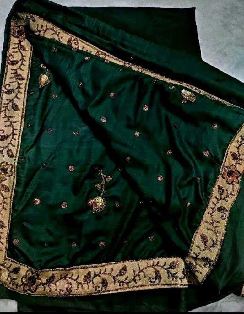 green pure crape silk saree