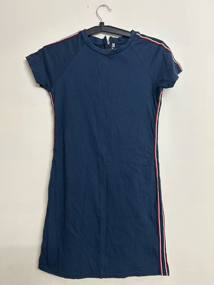 Navy Blue Casual T-Shirt Dress