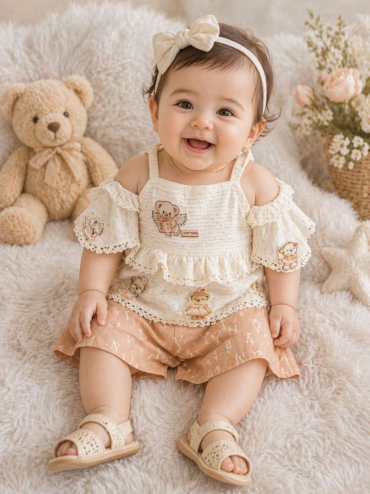 Adorable Baby Girl Teddy Bear Set