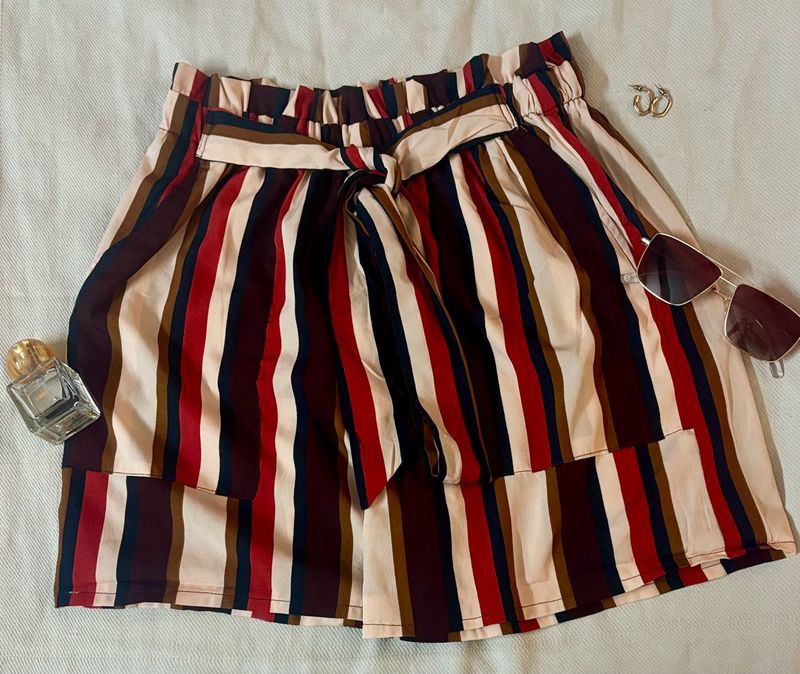 Striped Tie-Waist Shorts *price Lowered*