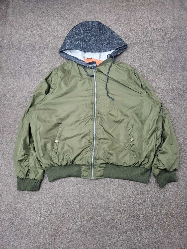 Olive Green Hooded Jacket