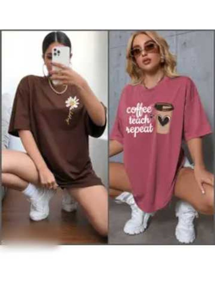Oversized Graphic T-Shirts (Set of 2)