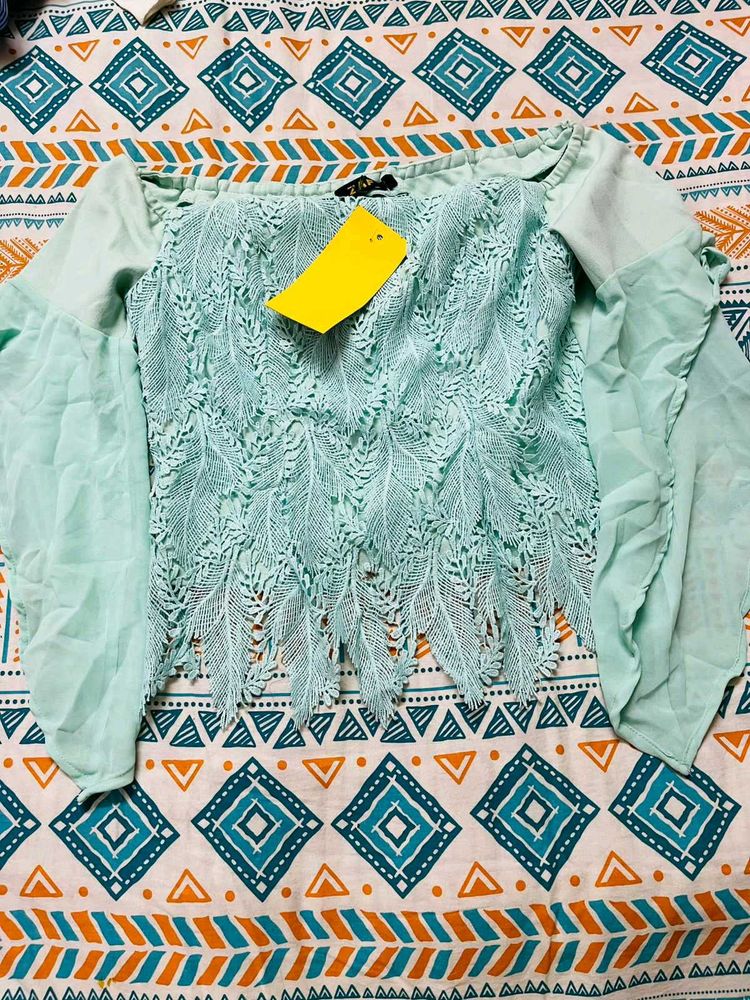 Mint Lace Top
