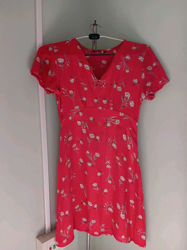 Myntra Tokyo Talkies Floral Print Red Dress