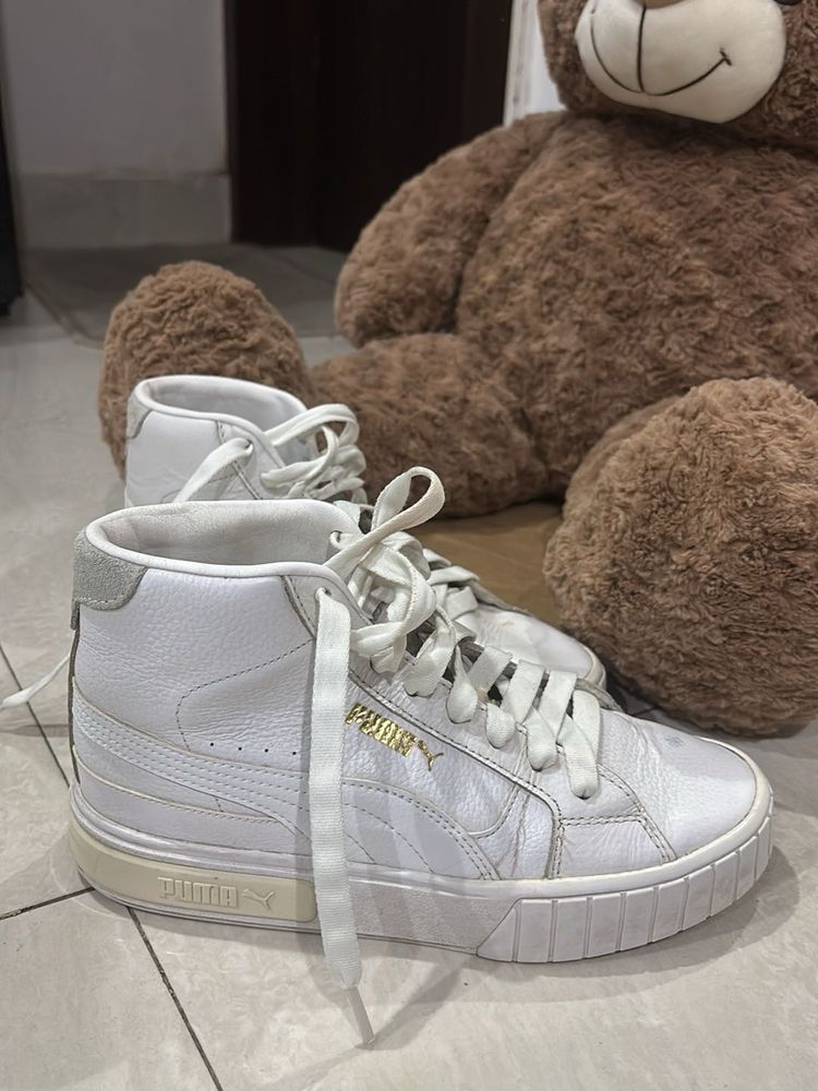 Puma White Mid-Top Sneakers