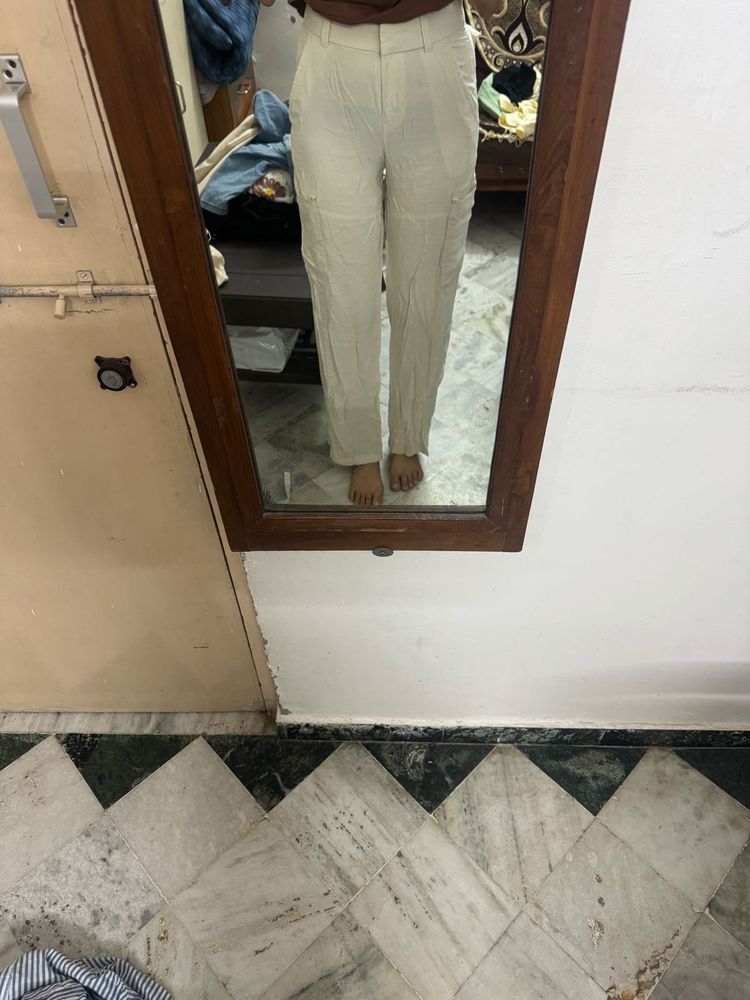 Cream Cargo Pants