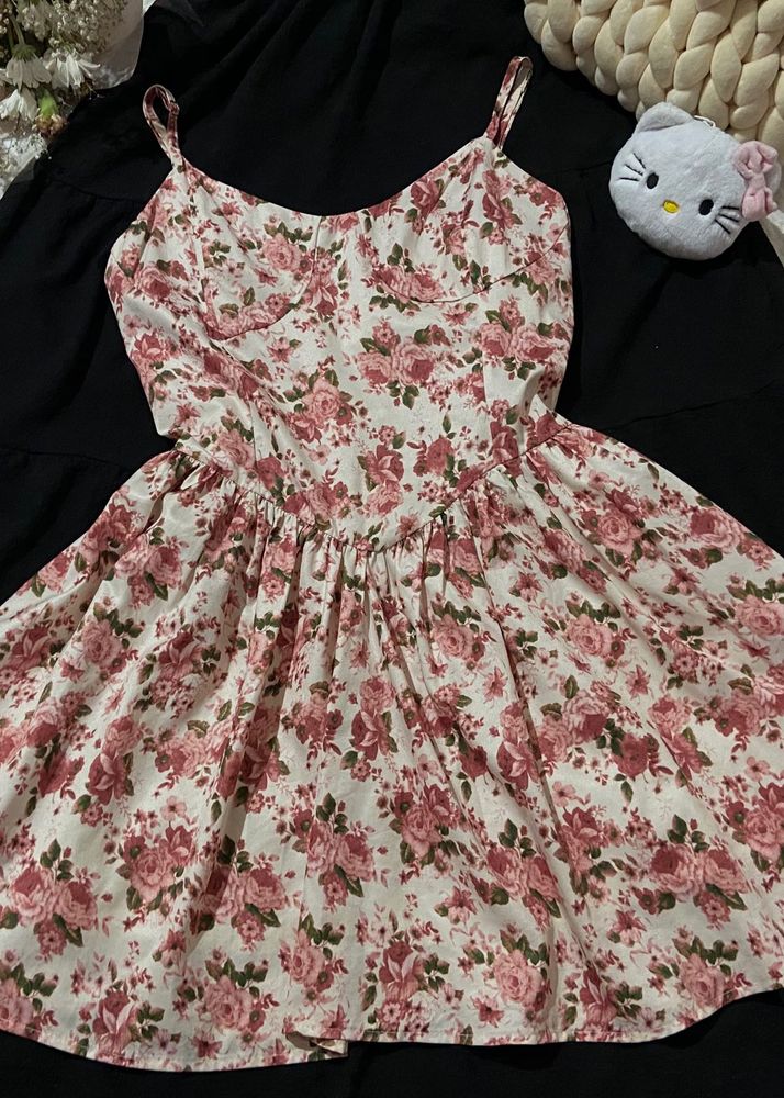 Floral Print Spaghetti Strap Dress