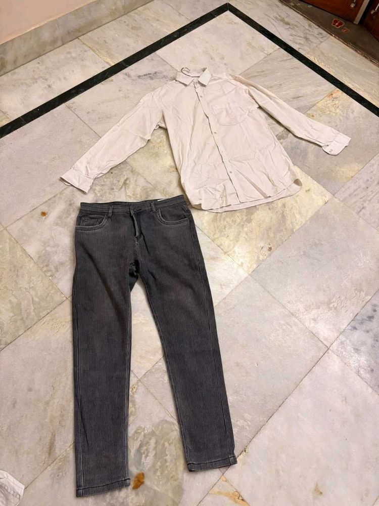 Classic Men's Shirt and Jeans Combo