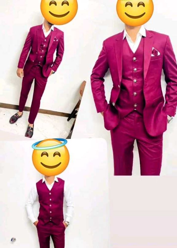 Stylish Burgundy 3-Piece Suit