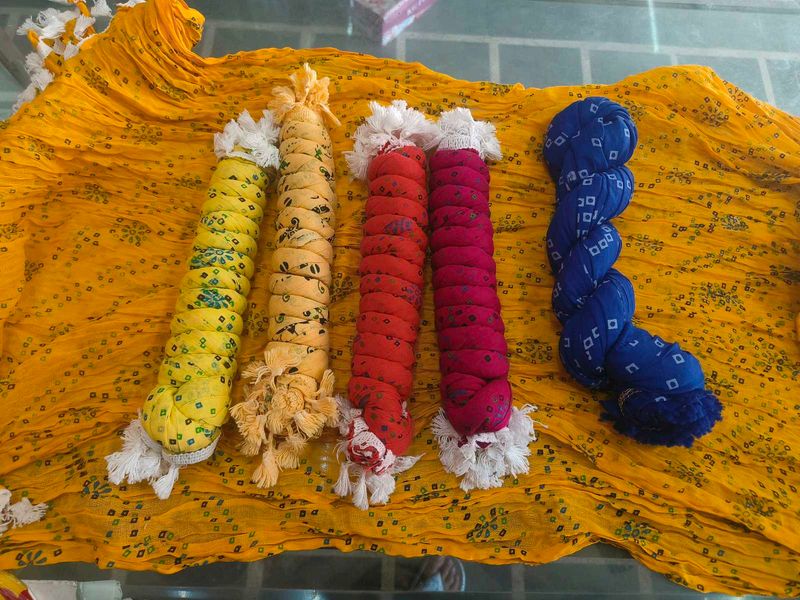 Yellow Printed Dupatta with Tassels pack of 1