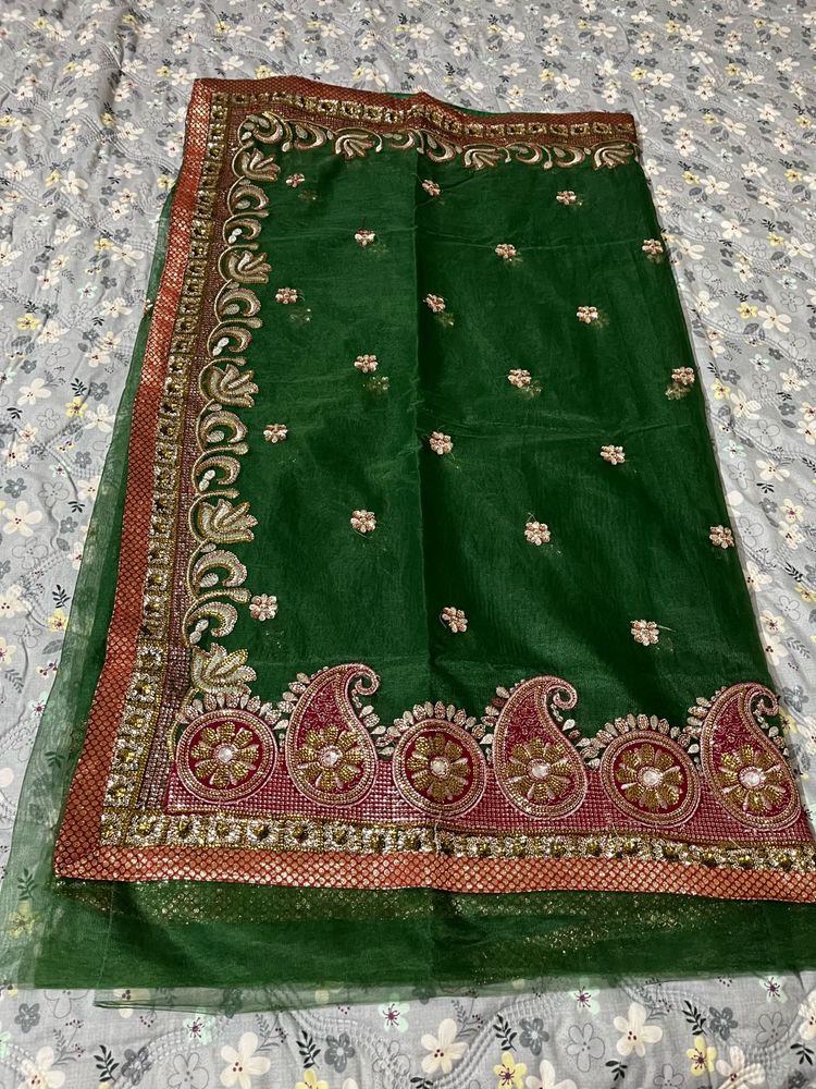 Elegant Green saree fully light weight