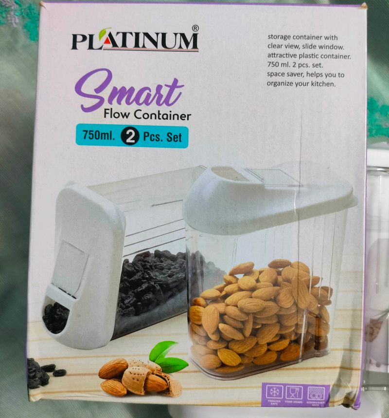2 Pc Containers To Store Grains 750ml×2