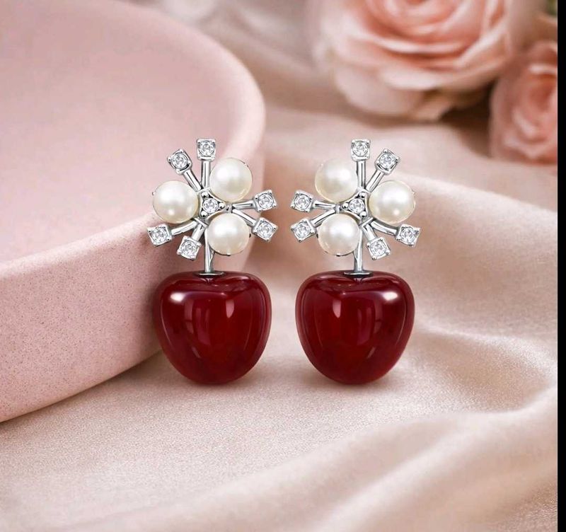 Charming Cherry Pearl Earrings