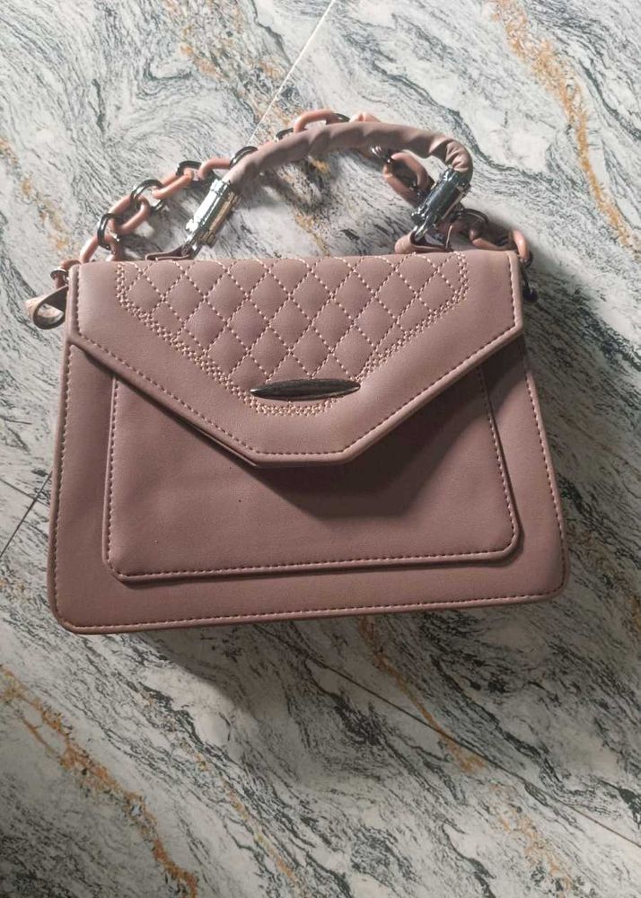 Chic Quilted Chain Bag - Blush Pink