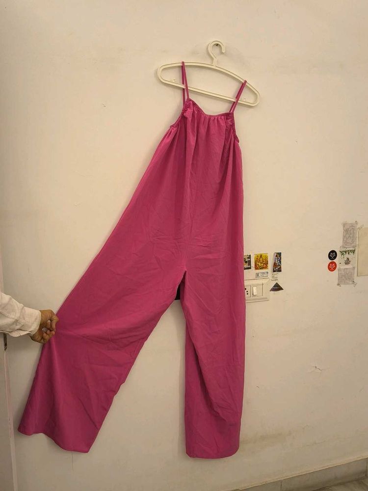 Hot Pink Wide Leg Jumpsuit