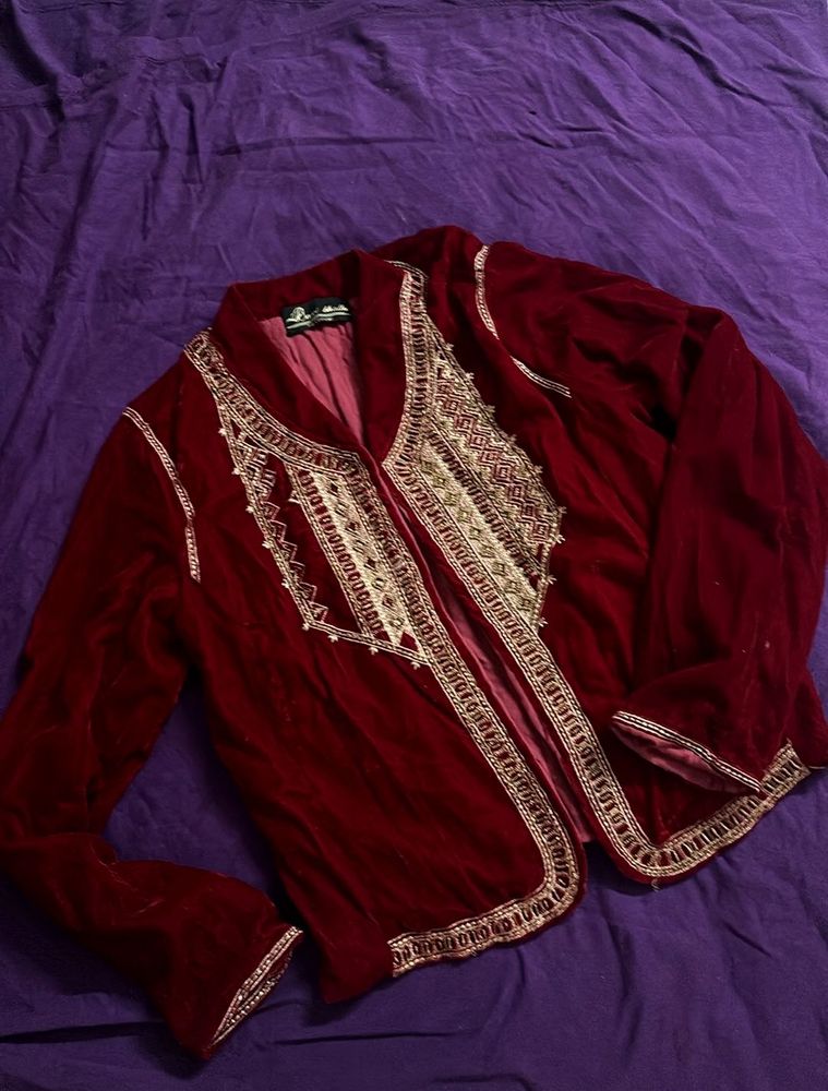 Embroidered Velvet Jacket