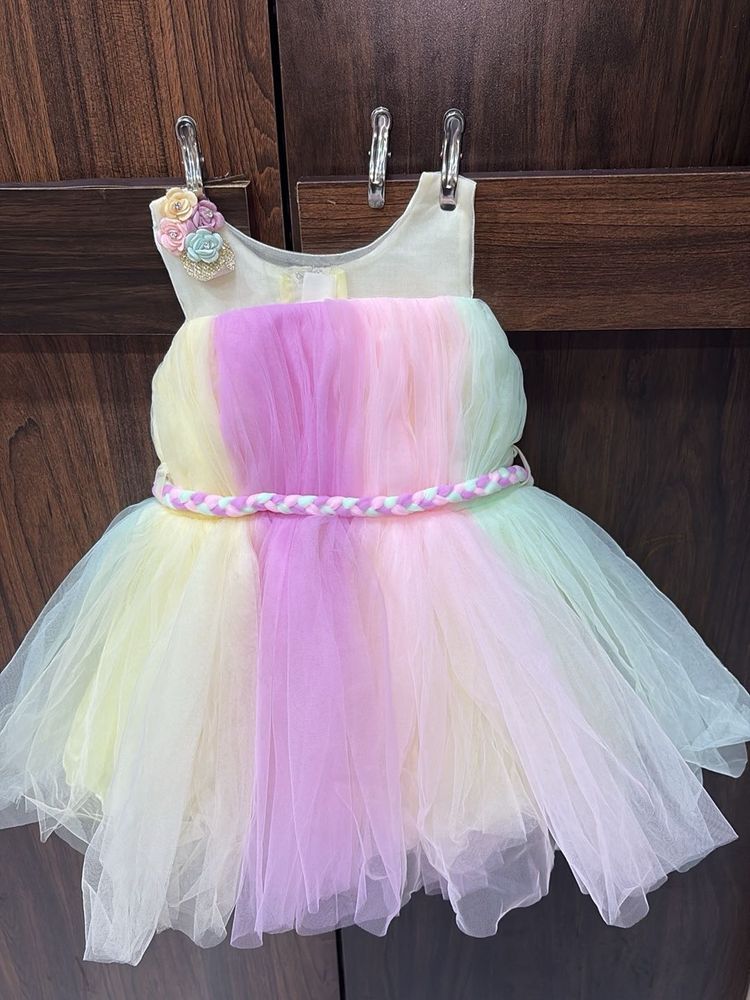 Pastel Rainbow Tulle Dress