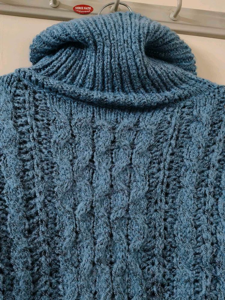 Cozy Blue Turtleneck Sweater