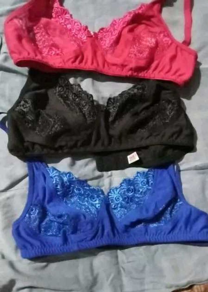 Comfortable Lace Trim Bras (Set of 3)
