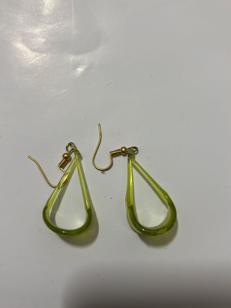 Green Teardrop Earrings