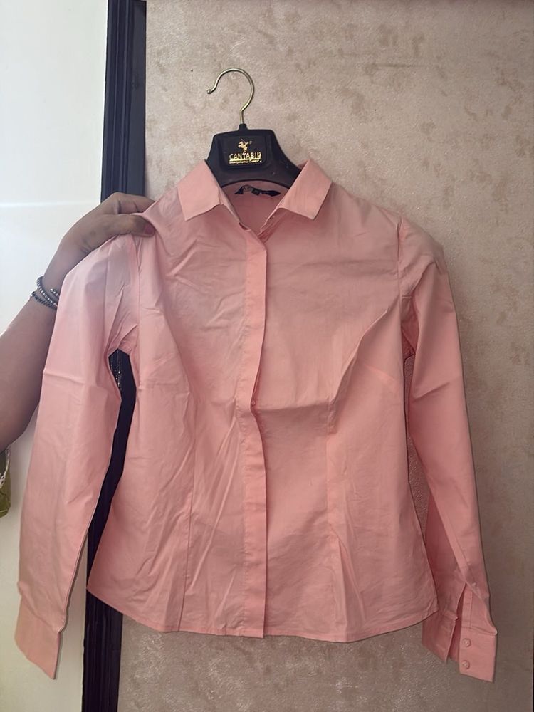 Chic Pink Button-Up Shirt