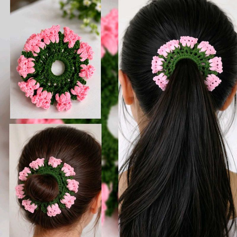 Handmade Crochet Flower Hair Clip