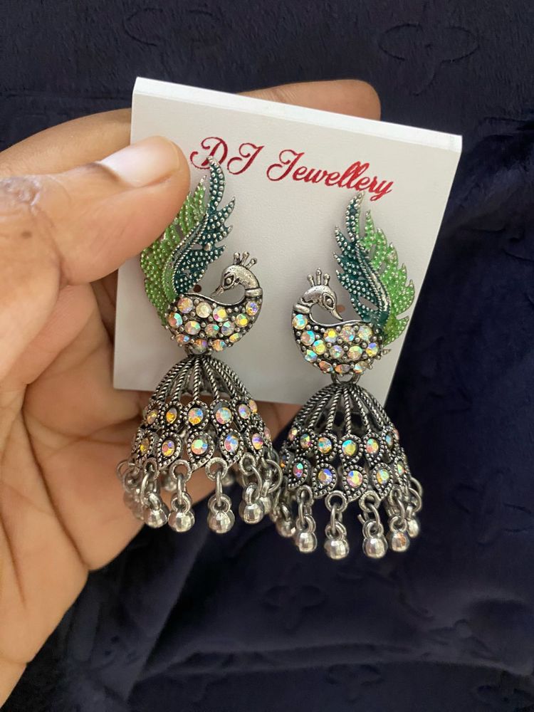 Beautiful Peacock Jhumka Earrings🦚🫣🤌