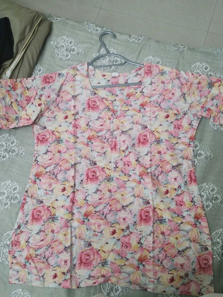 Floral Print Kurta Top