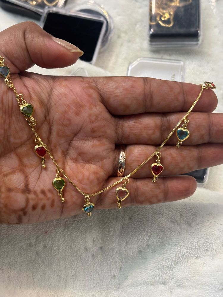 Heart Charm Gold Bracelet