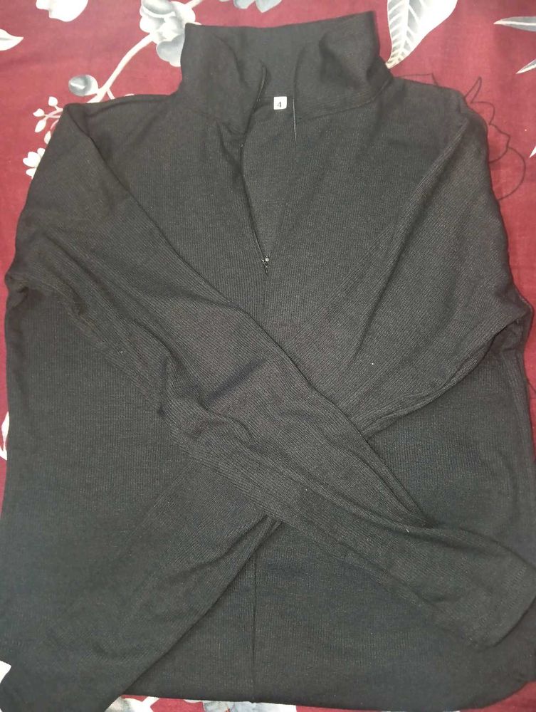 Black Ribbed Knit Turtleneck