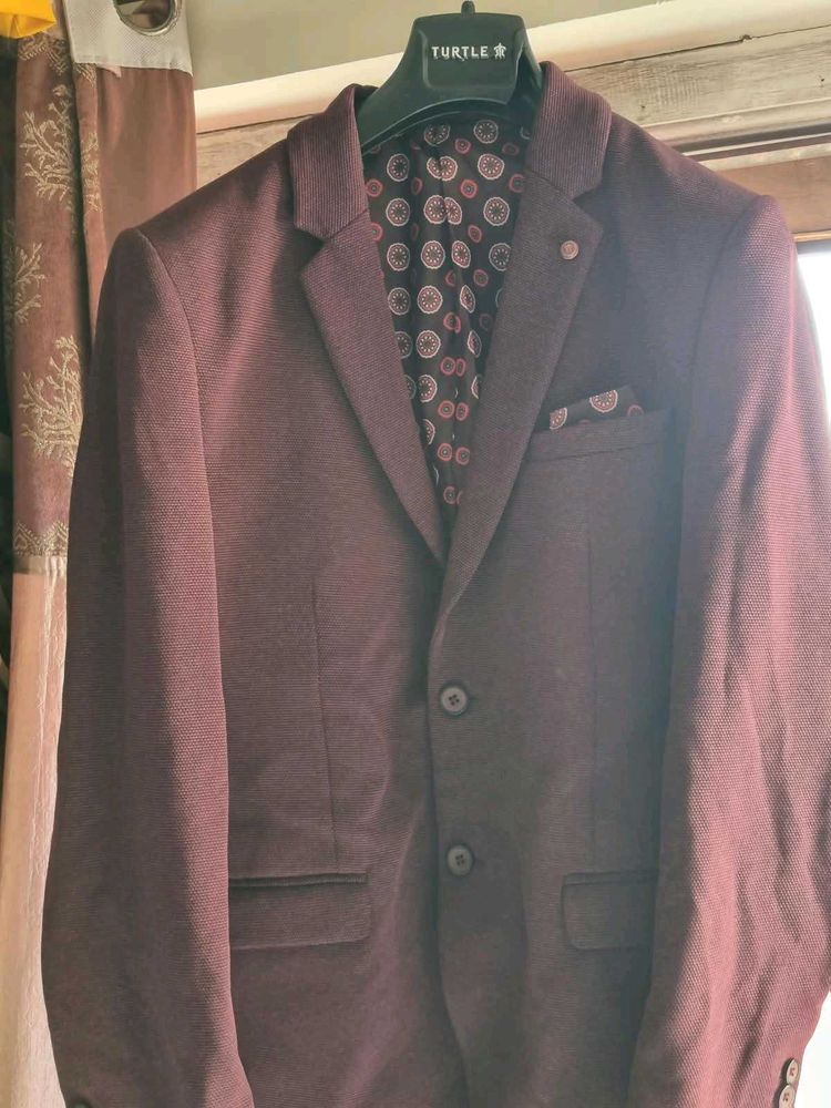 Turtle Men's Maroon Blaser