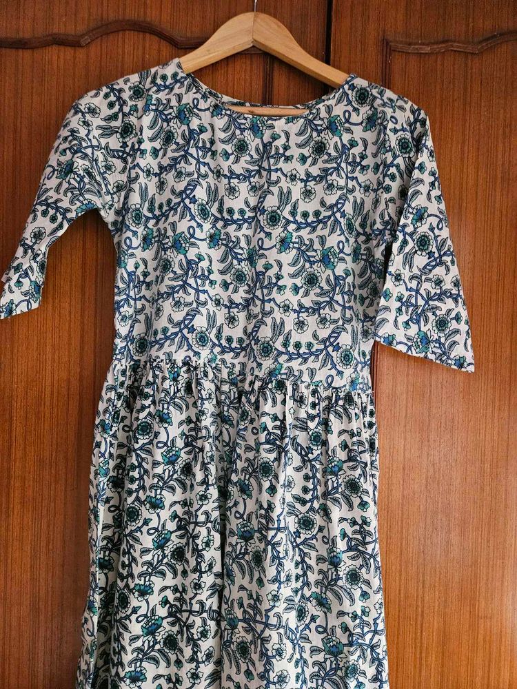 Block printed maxi dress