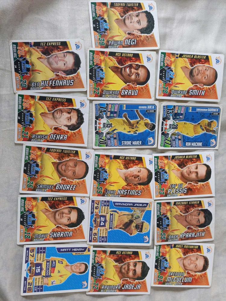 Cricket attax chennai super kings cards