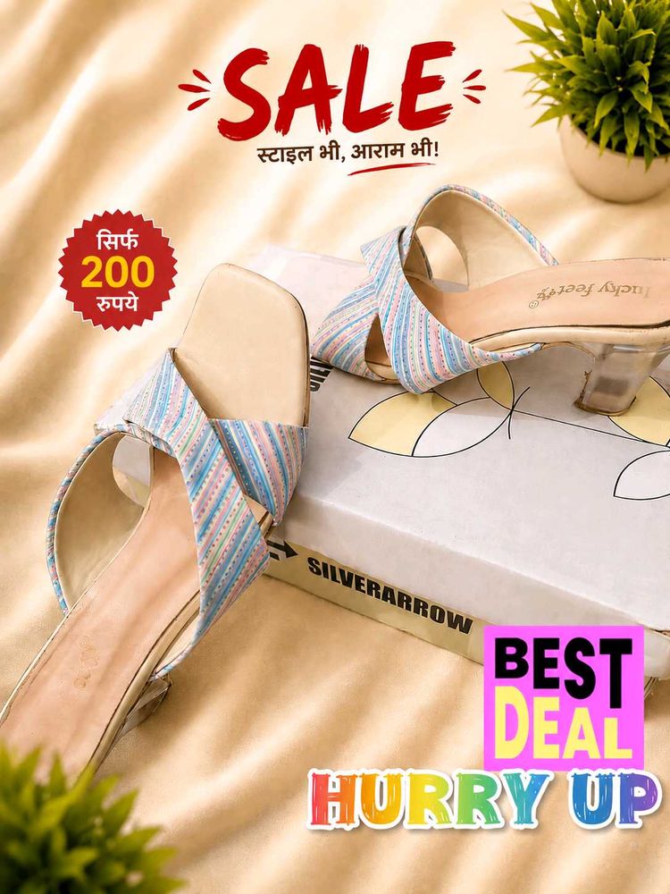 Stylish Striped Wedge Heels