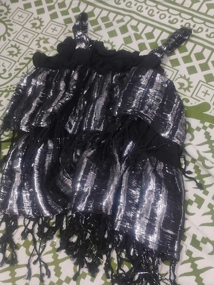 Sparkling Black Tunic Top