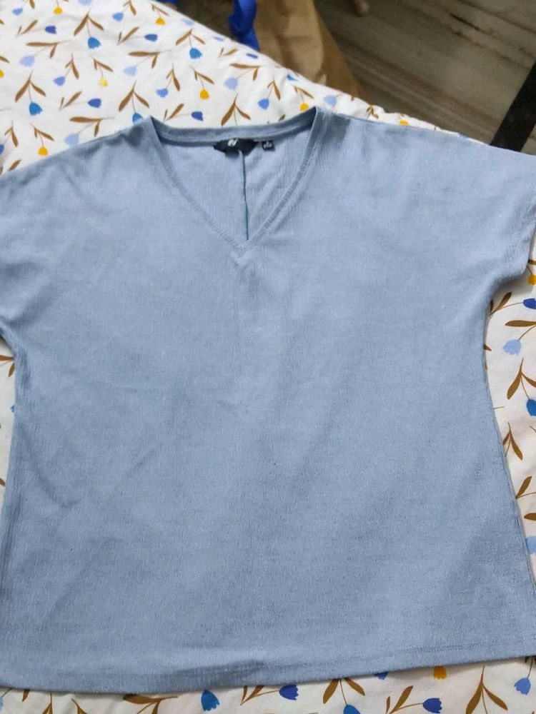 Light Blue V-Neck T-Shirt