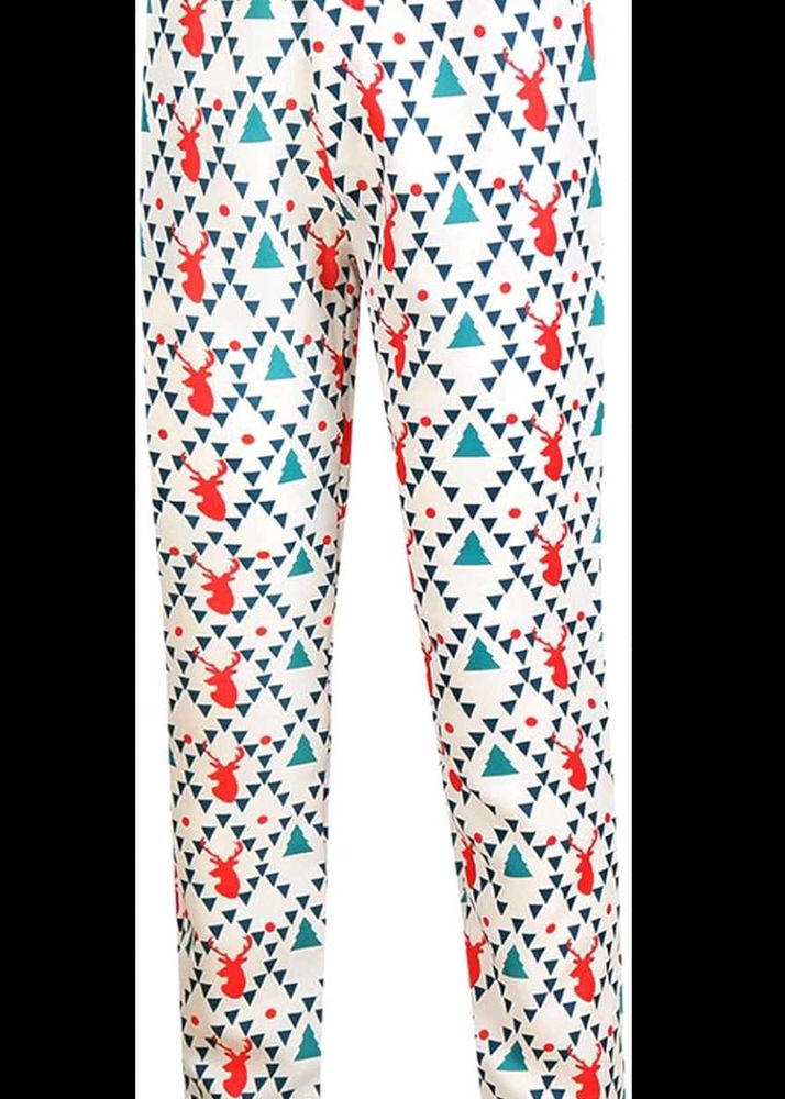 White Printed Small Triangle Jeggings