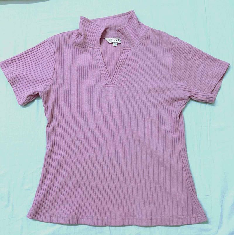 Ribbed Mock Neck Top