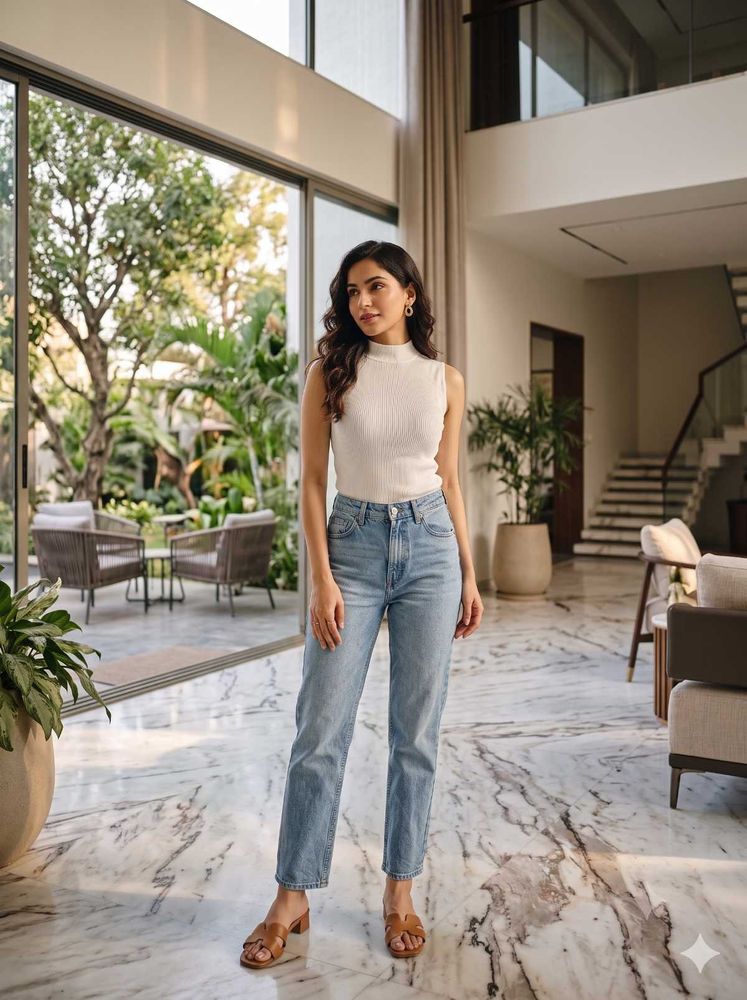 Light Wash High-Waisted Jeans