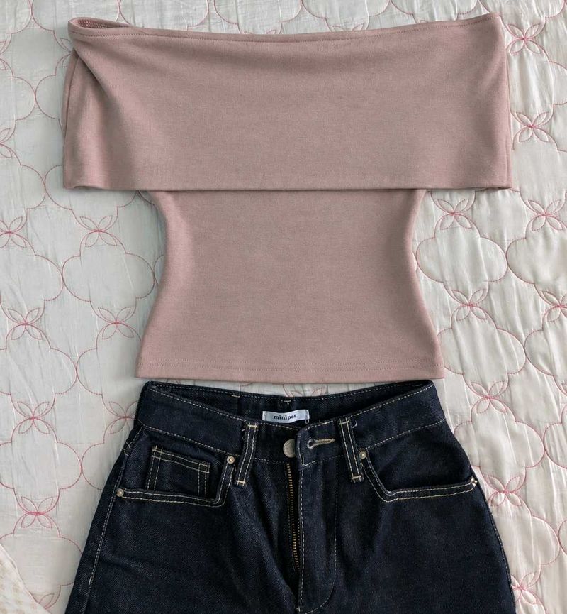 Off-Shoulder Pink Top