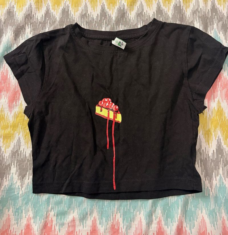 Cute Cherry Cheesecake Crop Top