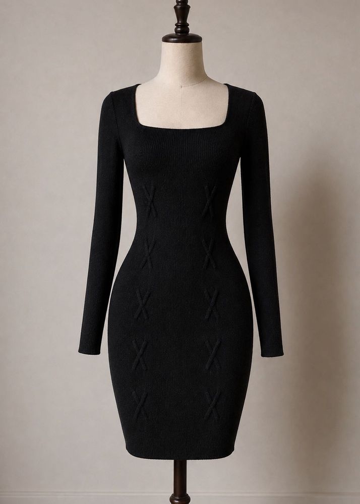 Elegant Black Knit Dress
