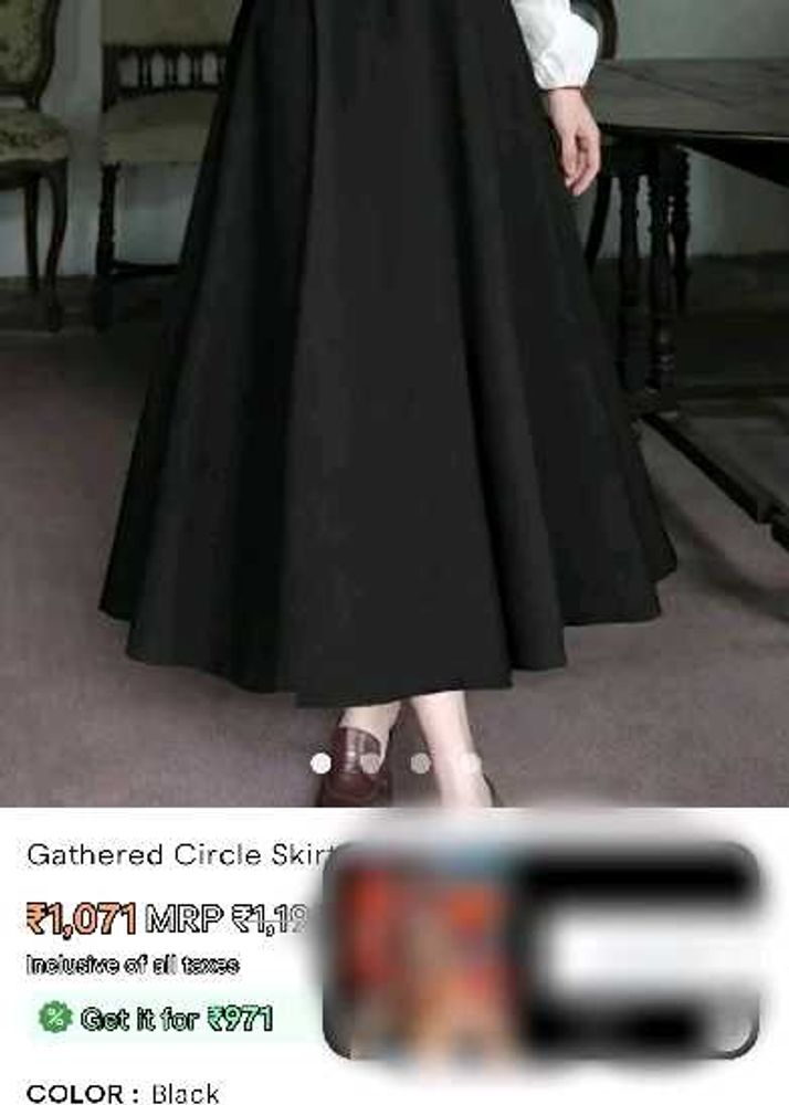 black  Pleated Midi Skirt
