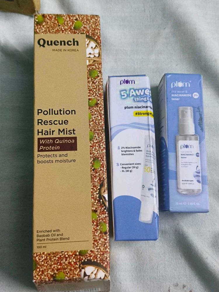 Quench Pollution Rescue Hair Mist &amp; Plum Serum