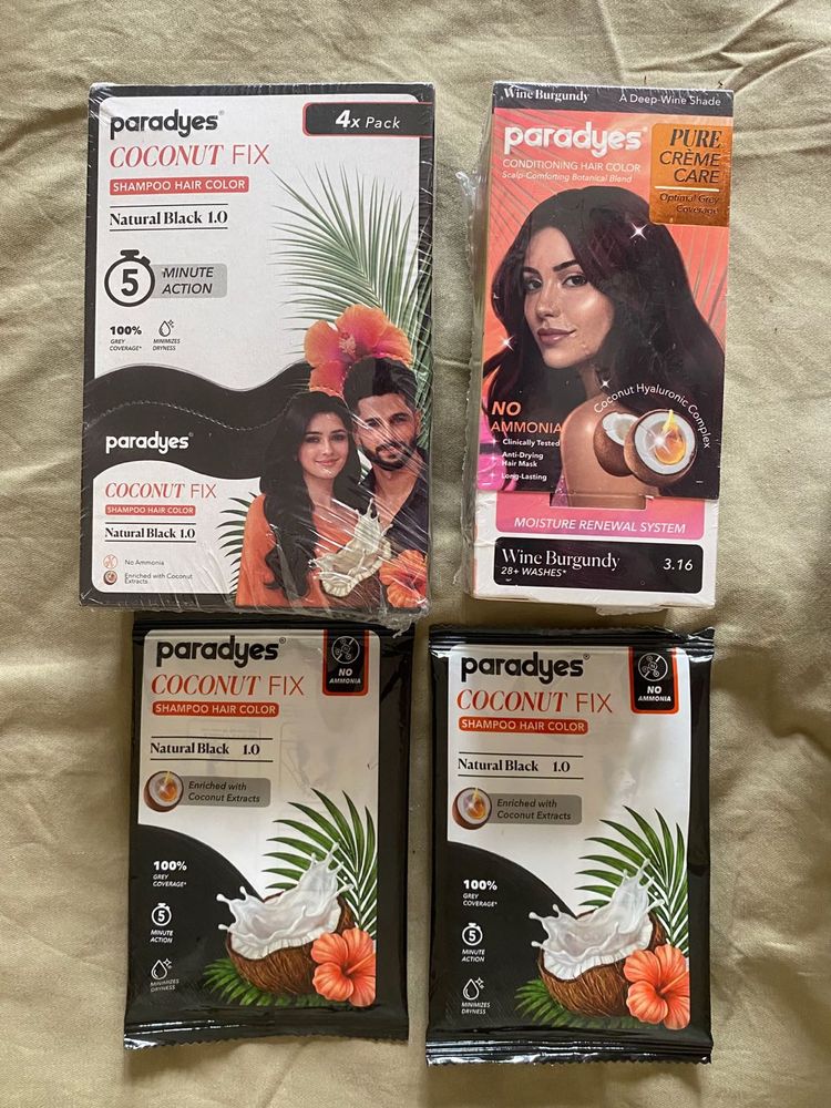 Hair Shampoo and hHair Color Paradies Coconut