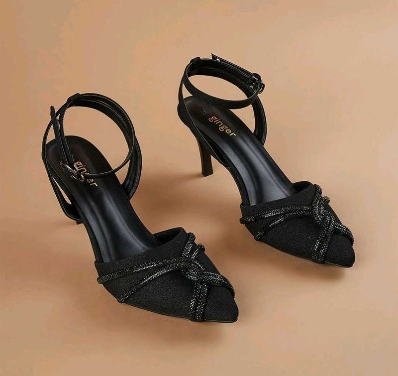 New Elegant Black Stiletto Heels