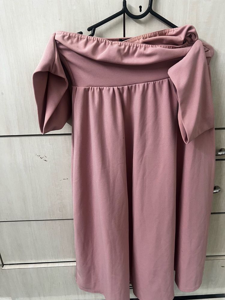 Dusty Rose Off-Shoulder Dress