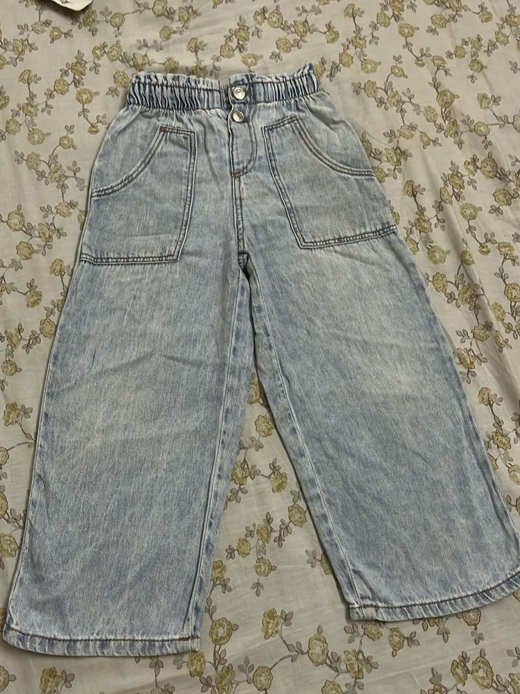 Wide Leg Denim Pants