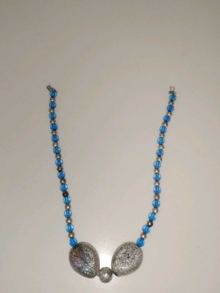 Beaded Silver Necklace