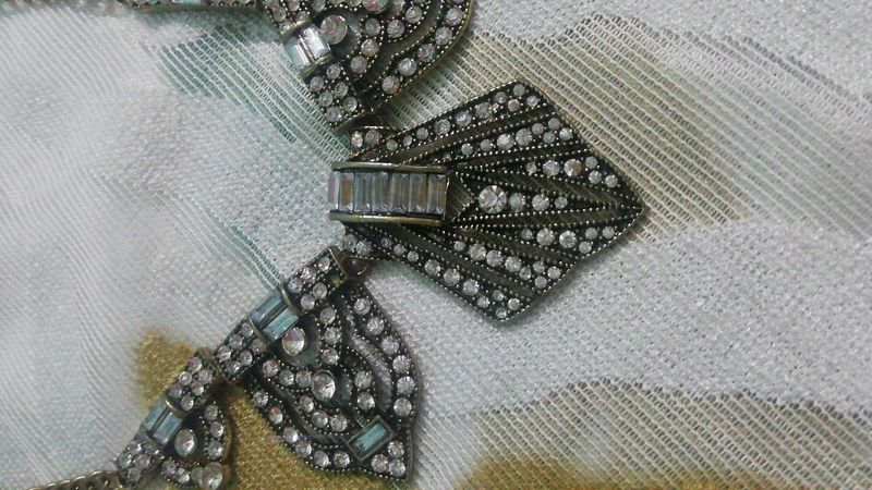 oxidised gold necklace.